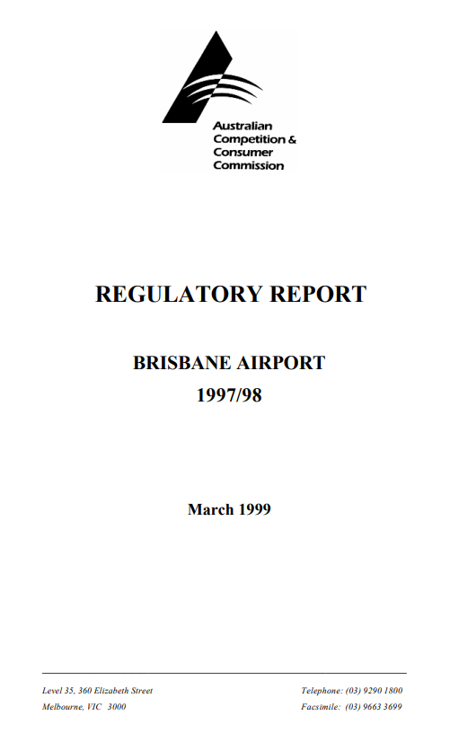 1997-98 Regulatory reports airports cover
