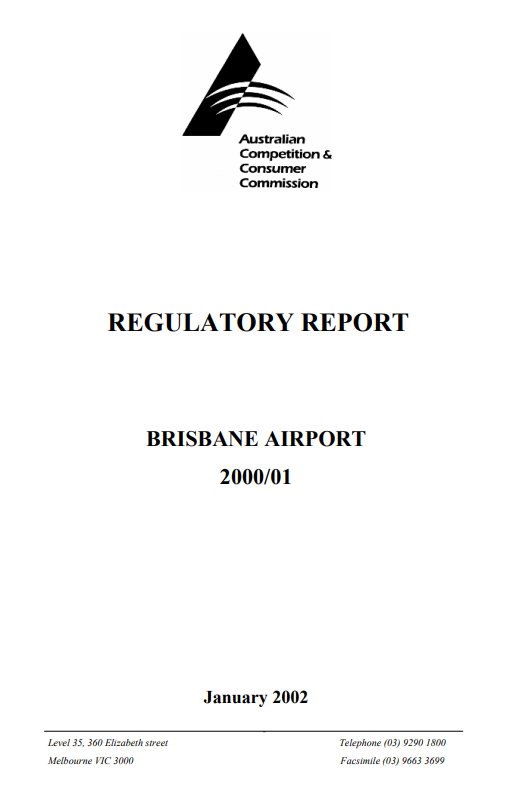 2000-01 Regulatory reports - phase 1 airports cover