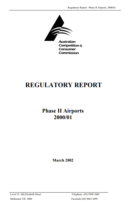 Regulatory report cover