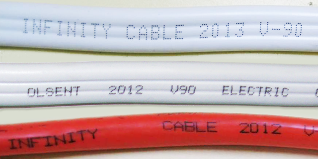 Picture of white and red cable