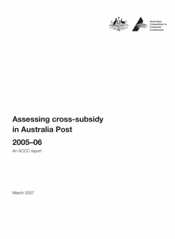 Assessing cross-subsidy in Australia Post 2005-06 cover