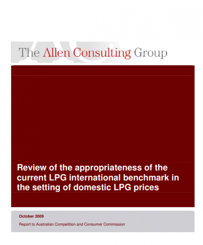 Review of the appropriateness of the current LPG international benchmark in the setting of domestic LPG prices