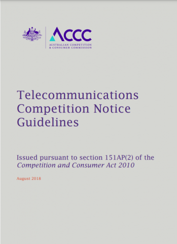 Telecommunication competition notice guidelines cover