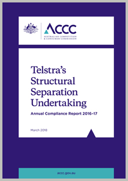 Telstra's structural separation undertaking 2016-17 cover