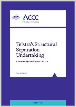 Telstra's structural separation undertaking 2017-18 cover