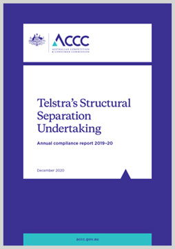 Telstra's structural separation undertaking 2019-20 cover