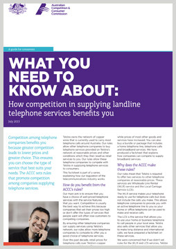 How competition in supplying landline telephone services benefits you cover
