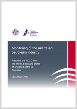 Monitoring of the Australian petroleum industry 2013 - Report cover