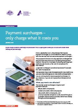 Payment surcharges - only charge what it costs you cover