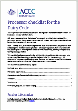 Thumbnail; image of the Processor Checklist document