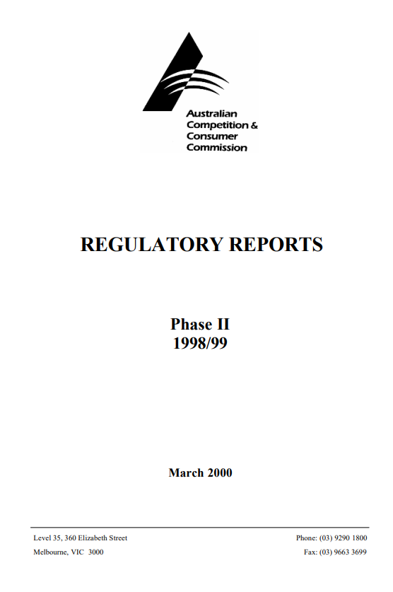 1998-99 Regulatory reports - Phase 2 airports cover