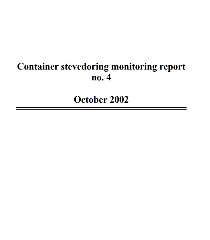 ACCC Container stevedoring monitoring report no 4 cover