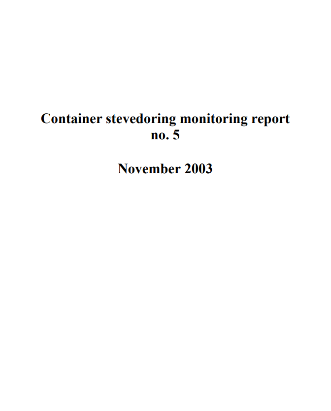 ACCC Container stevedoring monitoring report no5 cover