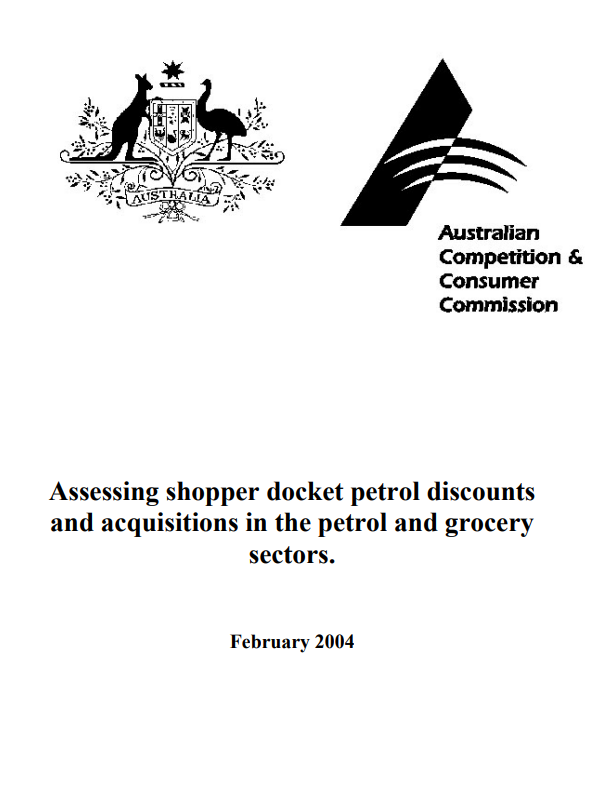 Assessing shopper docket petrol discounts and acquisitions in the petrol and grocery sectors cover