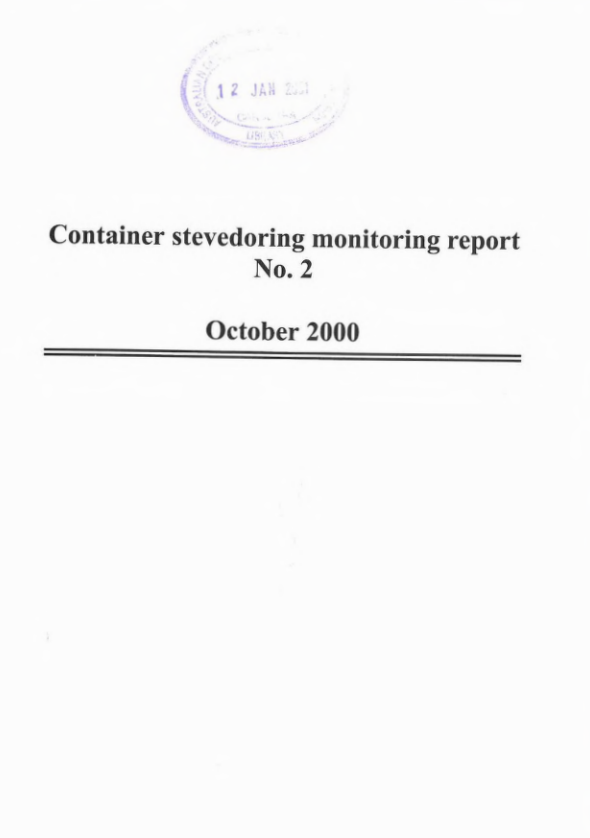 Container stevedoring report no 2 - October 2000 cover