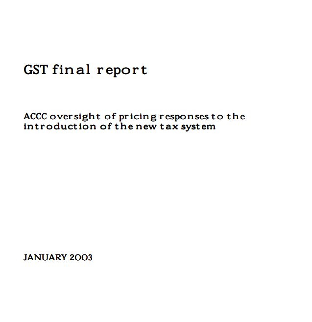 GST final report cover