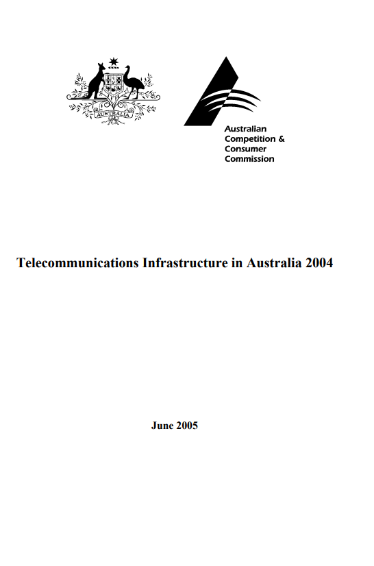 Telecommunications infrastructure in Australia 2004 cover
