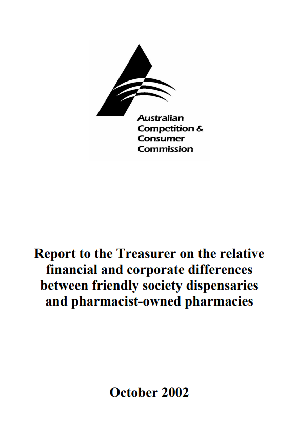 Report to the Treasurer on the relative financial cover