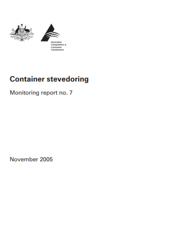 ACCC Container stevedoring monitoring report no 7 cover