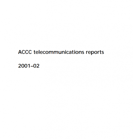 ACCC telecommunications report 2001-02 cover