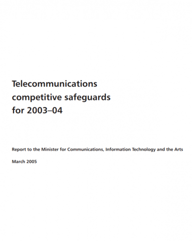 ACCC Telecommunications reports 2003-04 cover