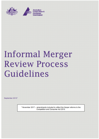 Informal Merger Review process guidelines cover