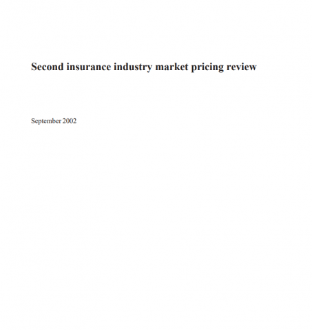 Insurance industry market pricing review - September 2002 cover