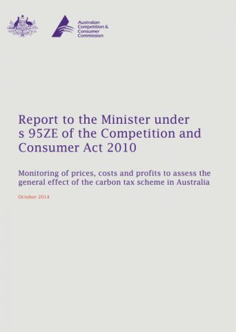Carbon monitoring report: September quarter 2014 cover