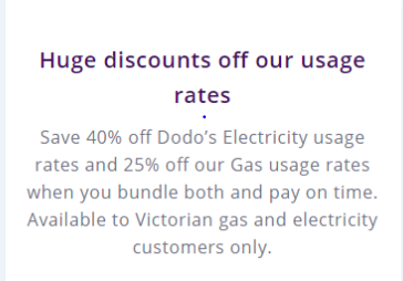 Example of a discount on plan for customers