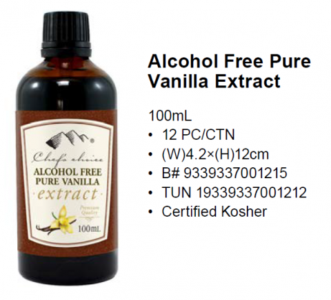 Product from the catalogue. Alcohol free pure vanilla extract.