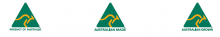 AMCL logos showing a kangaroo in a triangle symbol so you can easily and quickly identify products of Australian origin