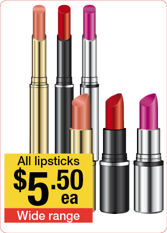 Images shows price label for lipsticks