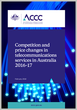 Competition and price changes in telecommunications services in Australia 2016-17 cover