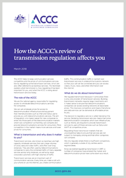 How the ACCC's review of transmission regulation affects you information sheet
