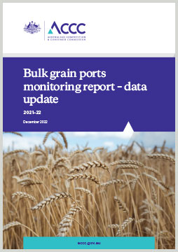 Bulk grain ports monitoring report - data update - 2021-22 cover