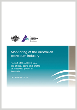 Monitoring of the Australian petroleum industry 2010 - Report cover