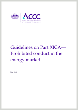Guidelines on Part XICA - Prohibited conduct in the energy market cover