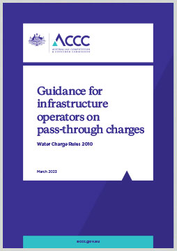 Guidance for infrastructure operators on pass through charges - Water Charge Rules 2010 - cover