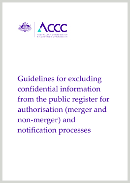 Cover page of Guidelines for excluding confidential information from the public register for authorisation and notification processes