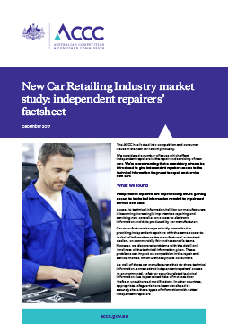 New Car Retailing Industry market study: independent repairers' factsheet cover