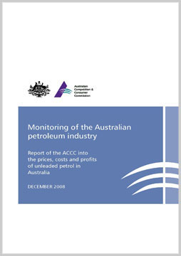 Monitoring of the Australian petroleum industry 2008 - Report cover