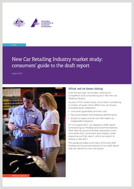 New Car Retailing Industry market study- consumers’ guide to the draft report