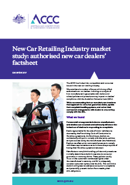New Car Retailing Industry market study: authorised new car dealers' factsheet cover