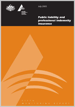 Public liability and professional indemnity insurance: fifth monitoring report cover