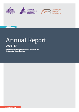 ACCC and AER annual report 2016-17 cover