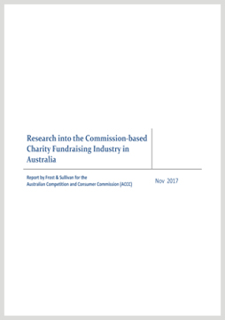 Research into the commission-based charity fundraising industry in Australia cover