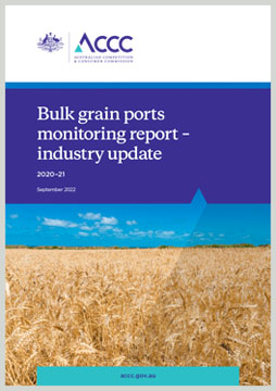 Cover page for bulk grain monitoring report