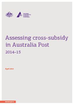 Assessing cross-subsidy in Australia Post 2014-15 cover