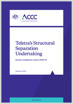 Telstra's structural separation undertaking 2018-19 cover
