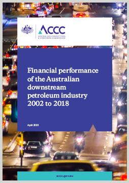 Financial performance of the Australian downstream petroleum industry 2002 to 2018 cover